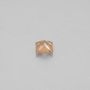 0.40캐럿 천연 골든 브라운에서 오렌지 컬러체인지 가넷, 스퀘어, 4×4 mm, VS