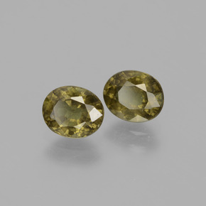 캐럿 천연 녹갈색에서 레드핑크 컬러체인지 가넷 보석, 타원형 컷, 6.1×4.9 mm, VS