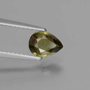 0.83캐럿 천연 녹갈색에서 레드핑크 컬러체인지 가넷, 배 모양, 6.9×5.1 mm, VS