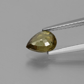 0.83캐럿 천연 녹갈색에서 레드핑크 컬러체인지 가넷, 배 모양, 6.9×5.1 mm, VS