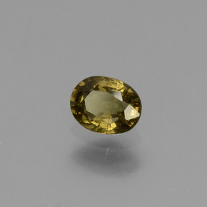 0.62캐럿 천연 골든 옐로우 컬러체인지 가넷, 타원형 컷, 5.7×4.4 mm, VS