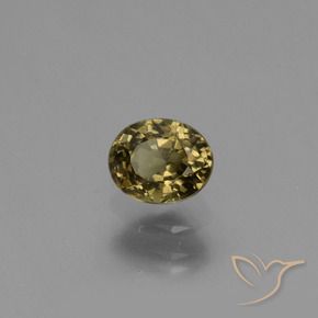 0.65캐럿 천연 골든 옐로우 컬러체인지 가넷, 타원형 컷, 5.3×4.3 mm, VS