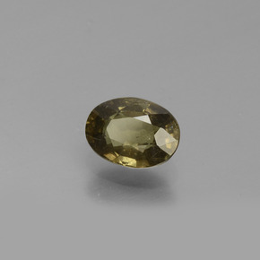 0.69캐럿 천연 골든 옐로우 컬러체인지 가넷, 타원형 컷, 5.9×4.3 mm, VS