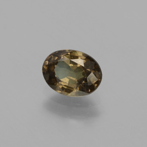 0.89캐럿 천연 다크 브라운 컬러체인지 가넷, 타원형 컷, 6.4×4.8 mm, VS