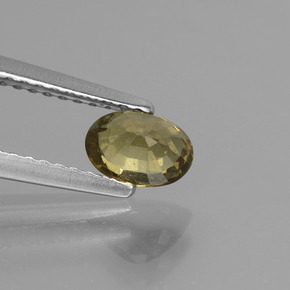 0.75캐럿 천연 녹갈색에서 레드핑크 컬러체인지 가넷, 타원형 컷, 6×4.2 mm, VS