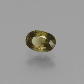 0.62캐럿 천연 녹갈색에서 레드핑크 컬러체인지 가넷, 타원형 컷, 6×4.1 mm, VS