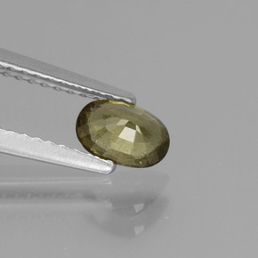 0.62캐럿 천연 녹갈색에서 레드핑크 컬러체인지 가넷, 타원형 컷, 6×4.1 mm, VS