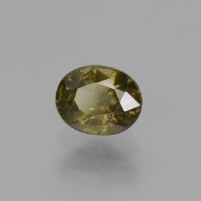 1.36캐럿 천연 녹갈색에서 레드핑크 컬러체인지 가넷, 타원형 컷, 7×5.6 mm, VS-SI