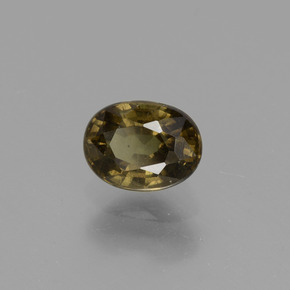 1.13캐럿 천연 녹갈색에서 레드핑크 컬러체인지 가넷, 타원형 컷, 6.6×5 mm, VS-SI