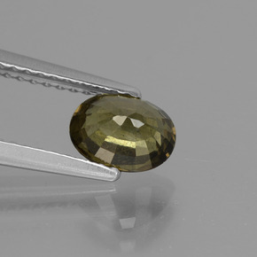 1.13캐럿 천연 녹갈색에서 레드핑크 컬러체인지 가넷, 타원형 컷, 6.6×5 mm, VS-SI