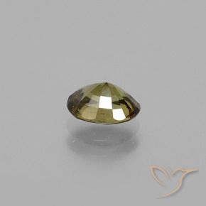 0.92캐럿 천연 녹빛 골든 브라운 컬러체인지 가넷, 타원형 컷, 6.4×5.1 mm, VS-SI