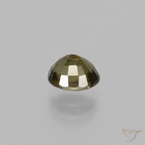 1.33캐럿 천연 다크 브라운 컬러체인지 가넷, 타원형 컷, 6.4×5.4 mm, VS-SI