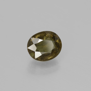 1.38캐럿 천연 그린 브라운에서 레드 핑크 색상 변경 가넷, 타원형 컷, SI