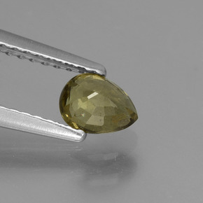 0.59캐럿 천연 녹갈색에서 레드핑크 컬러체인지 가넷, 배 모양, 5.5×4.3 mm, VS-SI