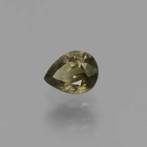 0.52캐럿 천연 녹갈색에서 레드핑크 컬러체인지 가넷, 배 모양, 5.2×4.1 mm, VS
