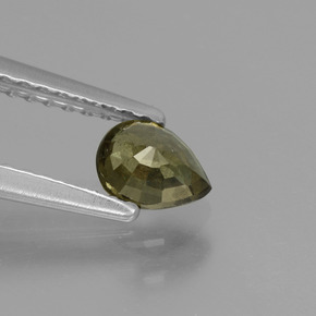 0.52캐럿 천연 녹갈색에서 레드핑크 컬러체인지 가넷, 배 모양, 5.2×4.1 mm, VS