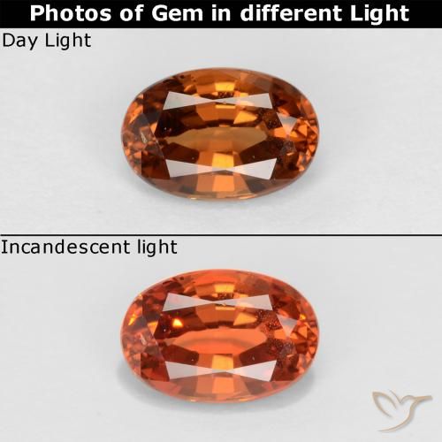 0.60캐럿 천연 다크 브라운 컬러체인지 가넷, 타원형 컷, 6×4 mm, VS