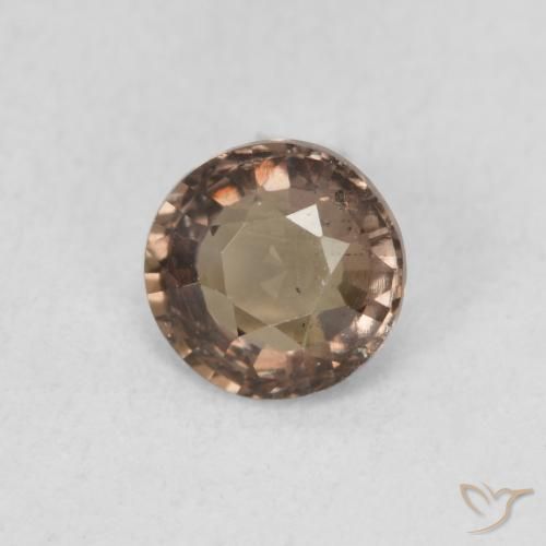 0.90캐럿 천연 다크 브라운 컬러체인지 가넷, 라운드 컷, 5.76 mm, VS