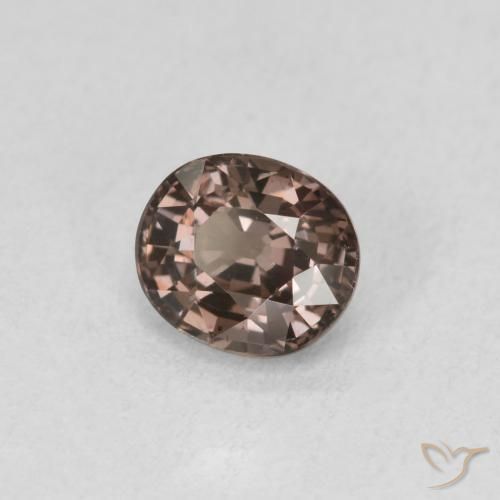 1.03캐럿 천연 미디엄 라이트 브라운 컬러체인지 가넷, 타원형 컷, 6×5.2 mm, VVS