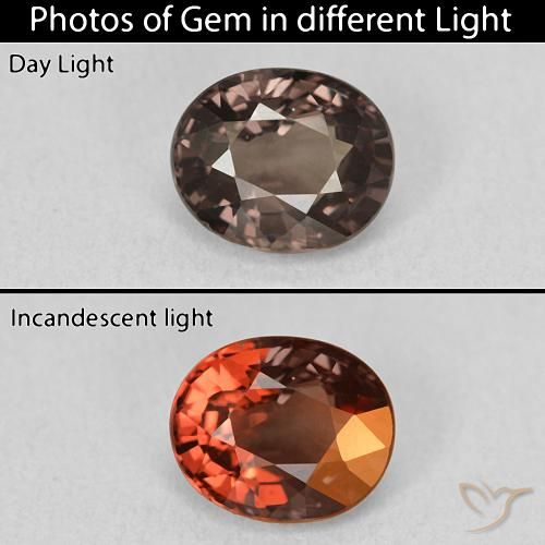 1.78ct 자연스러운 미디엄 브라운 색상 변경 가넷, 타원형, VVS-VS