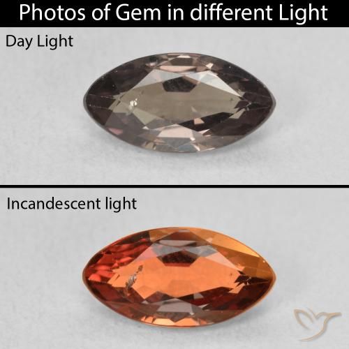 1.09ct 자연스러운 미디엄 라이트 브라운 색상 변경 가넷, 보석, VS-SI