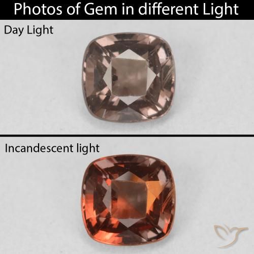 1.16ct 자연스러운 피칸 브라운 색상 변경 가넷, 방석, VS