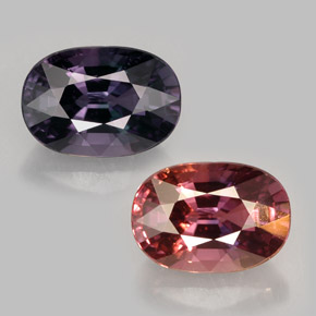 1.42캐럿 천연 멀티컬러 컬러체인지 사파이어, 타원형 컷, 7.5×5.2 mm, VS