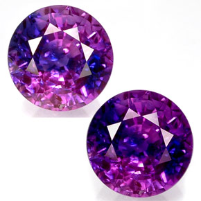 1.22캐럿 천연 멀티컬러 컬러체인지 사파이어, 라운드 컷, 5.84 mm, VS-SI