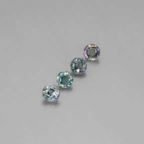 캐럿 천연 멀티컬러 컬러체인지 사파이어 보석, 라운드 컷, 4.90 mm, VS