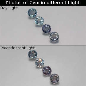 캐럿 천연 멀티컬러 컬러체인지 사파이어 보석, 라운드 컷, 4.56 mm, VVS-VS