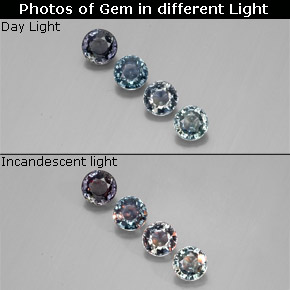 캐럿 천연 멀티컬러 컬러체인지 사파이어 보석, 라운드 컷, 4.98 mm, VVS-VS