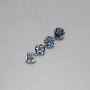 캐럿 천연 멀티컬러 컬러체인지 사파이어 보석, 라운드 컷, 4.98 mm, VVS-VS
