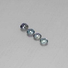 캐럿 천연 멀티컬러 컬러체인지 사파이어 보석, 라운드 컷, 4.98 mm, VVS-VS