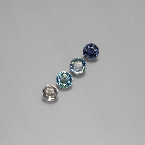 캐럿 천연 멀티컬러 컬러체인지 사파이어 보석, 라운드 컷, 5.01 mm, VVS-VS