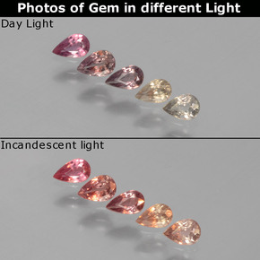 캐럿 천연 다색 색상 변경 사파이어 보석, 배 모양, VS