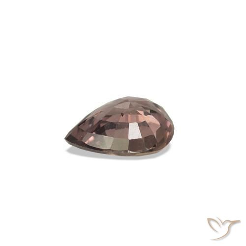 0.31캐럿 천연 미디엄 라이트 브라운 색상 변경 사파이어, 배 모양, VVS