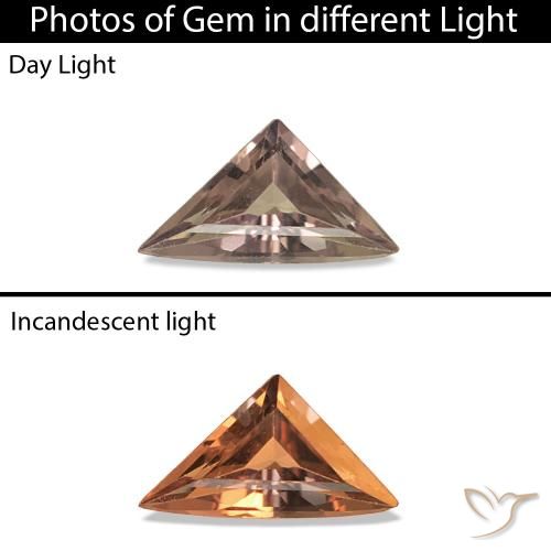 0.21ct 미디엄 라이트 브라운 색상 변경 사파이어, 팬시한, VVS