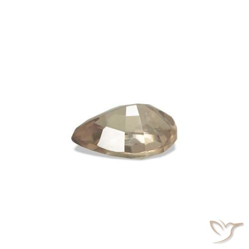 0.12캐럿 천연 미디엄 라이트 브라운 색상 변경 사파이어, 배 모양, VVS