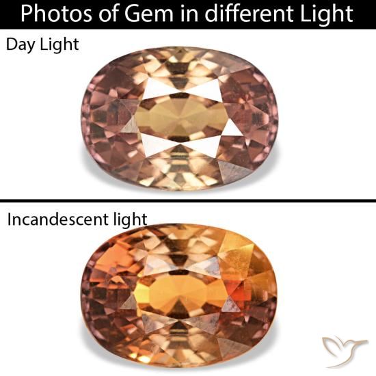 1.45ct 브라운 컬러체인지 사파이어, 오벌, VVS