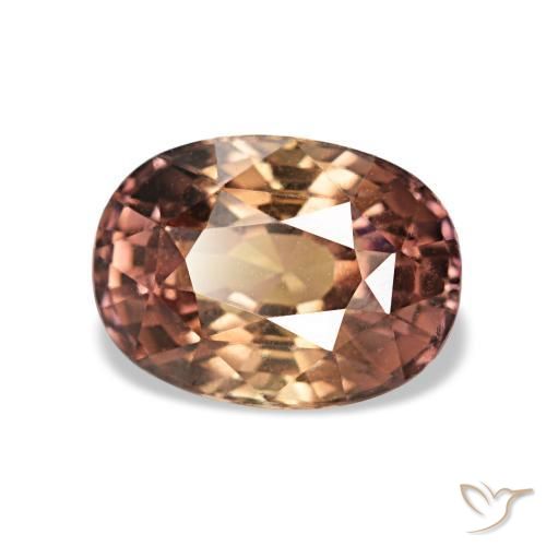 1.45캐럿 천연 다크 브라운 컬러체인지 사파이어, 타원형 컷, 7.2×5.3 mm, VVS