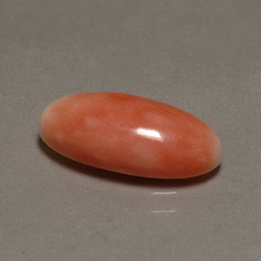 3.10캐럿 천연 화이트 살몬 산호, 타원형 컷, 14.3×7 mm, 불투명체
