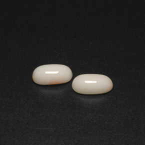 캐럿 천연 살몬 화이트 산호 보석, 타원형 컷, 9.5×4.9 mm, 불투명체