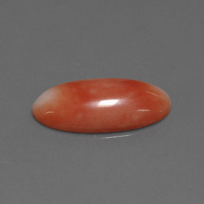2.55캐럿 천연 화이트 살몬 산호, 타원형 컷, 15.4×7.3 mm, 불투명체