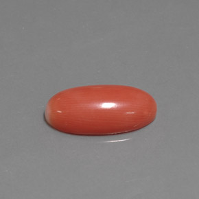 2.76캐럿 천연 살몬 산호, 타원형 컷, 13.8×7.2 mm, 불투명체