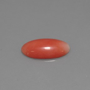 1.69캐럿 천연 살몬 산호, 타원형 컷, 12.8×6.6 mm, 불투명체