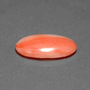 2.00캐럿 천연 화이트 살몬 산호, 타원형 컷, 14.8×7.6 mm, 불투명체