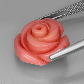 12.20캐럿 천연 연어 산호, 멋진 모양, 불투명체