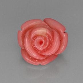 10.17캐럿 천연 살몬 산호, 멋진 모양, 14.8×13.8 mm, 불투명체