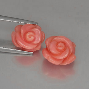 캐럿 천연 연어 산호 보석, 멋진 모양, 불투명체