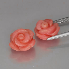 캐럿 천연 연어 산호 보석, 멋진 모양, 불투명체